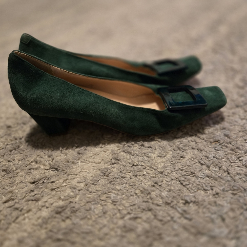 Roger Vivier Belle Vivier Suede Pumps - Emerald Green Eu 37 - Picture 2 of 11